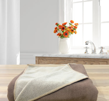 Euphoria Bath Towel 450GSM Reversible, Soft, Absorbent, Anti Microbial, Anti Odour - Brown
