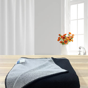 Euphoria 450GSM Reversible, Super Soft, Anti Microbial, Bath Towel (75cm x 150cm), Black