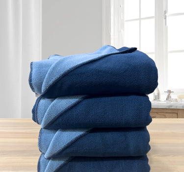 Euphoria Bath Towel 450GSM Reversible, Soft, Absorbent, Anti Microbial, Anti Odour - Navy