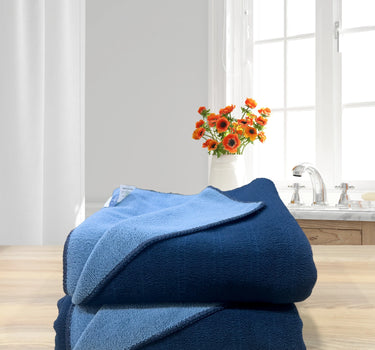 Euphoria Bath Towel 450GSM Reversible, Soft, Absorbent, Anti Microbial, Anti Odour - Navy