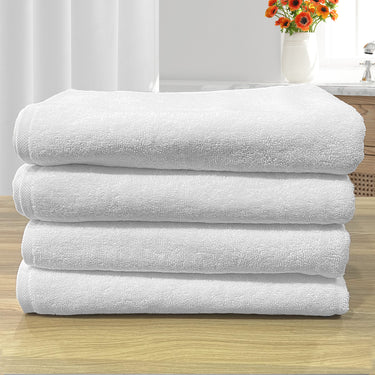 Hotel Premium 700GSM, Pure Cotton, Super Soft, Anti Microbial, Bath Towel (75cm x 150cm), White