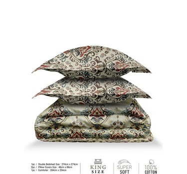 RANGRITI 180TC Pure Cotton King Size Comforter Bedding Set