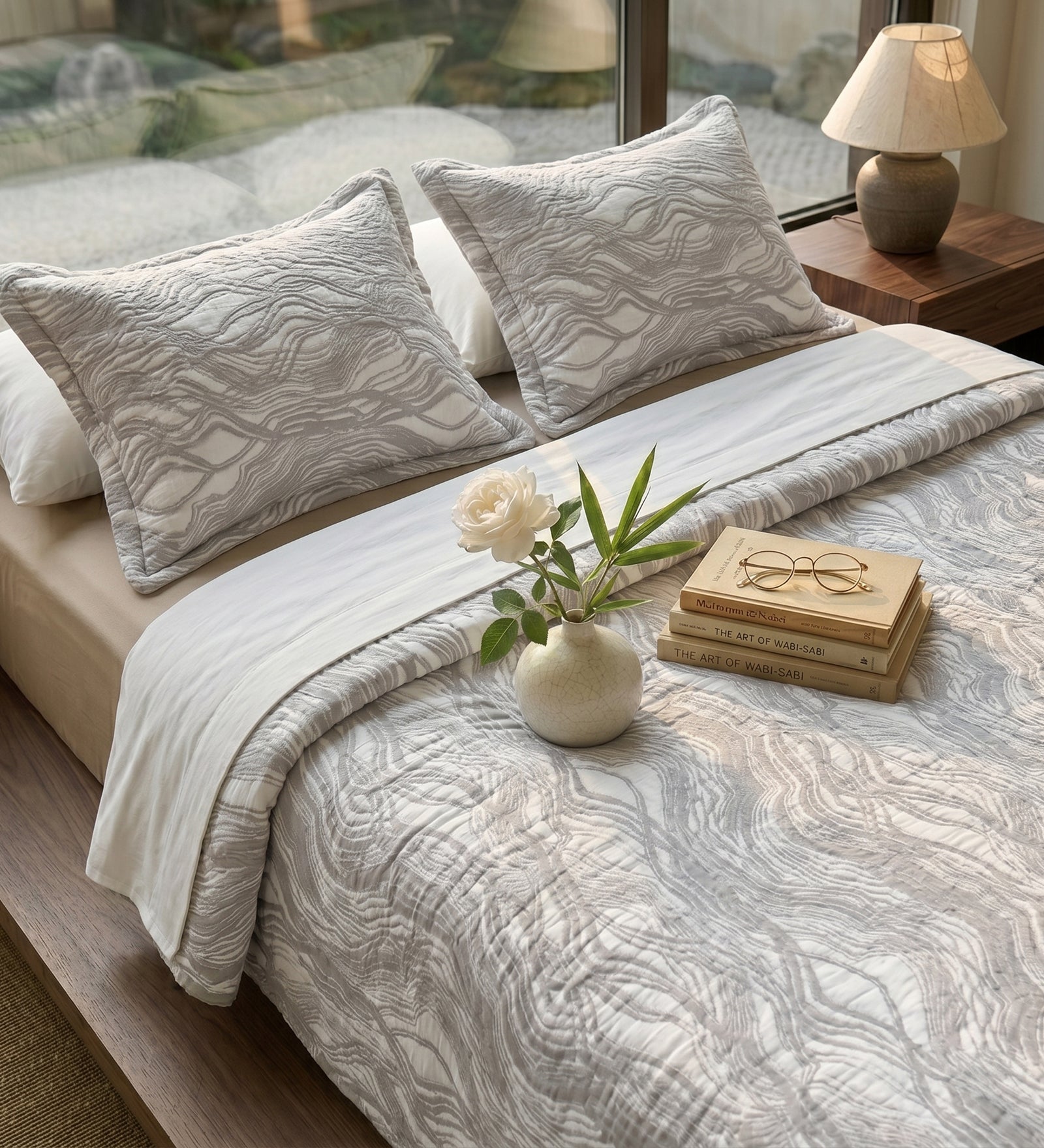Egyptian Cotton King Bedcover With 2 Pillow Covers And Multipurpose Bag