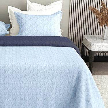 Aura king Size Reversible Bedcover Comforter (Sky Blue)