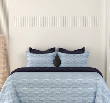 Everyday Ultrasonic Quilted Reversible Bedcover (Sky - Navy)