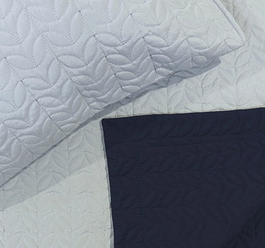 Rangriti - King Size Reversible Bedcover Set (Sky Blue & Navy Blue)
