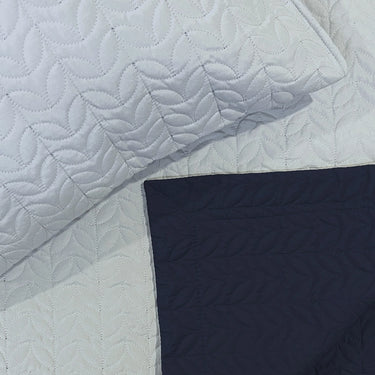Rangriti - King Size Reversible Bedcover Set (Sky Blue & Navy Blue)