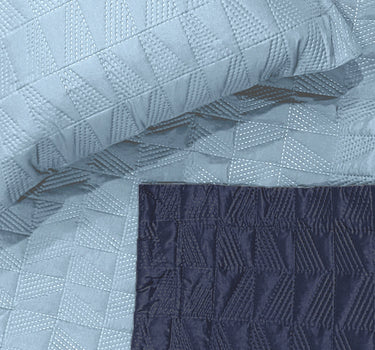 Everyday Ultrasonic Quilted Reversible Bedcover (Sky - Navy)