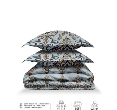 RANGRITI 180TC Pure Cotton King Size Comforter Bedding Set