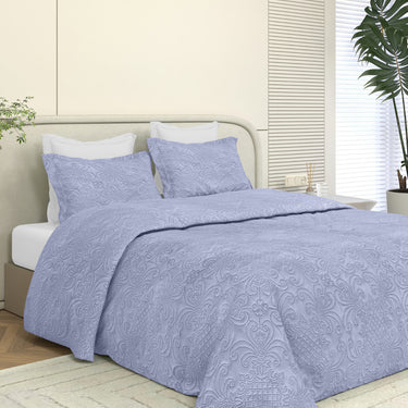 Sensation Quilted Bedcover cum AC comforter Set with 2 Pillow Covers.(Lavender)