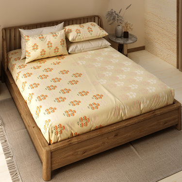 Celebrating India - 200TC Pure Cotton King Size Bedsheet (ETH09)