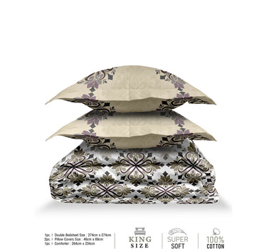 RANGRITI 180TC Pure Cotton King Size Comforter Bedding Set