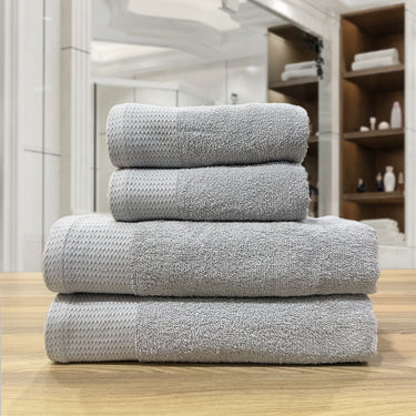 Celebration - 450GSM 100% Pure Cotton 4 Piece Towel Set (Silver)