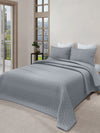 LABHAM® Azure Quilted King Bedcover Set – 300 GSM EverTouch™ Microfibre with LazerTech™ Quilting, 2 Pillow Covers & Storage Bag – Ash Grey