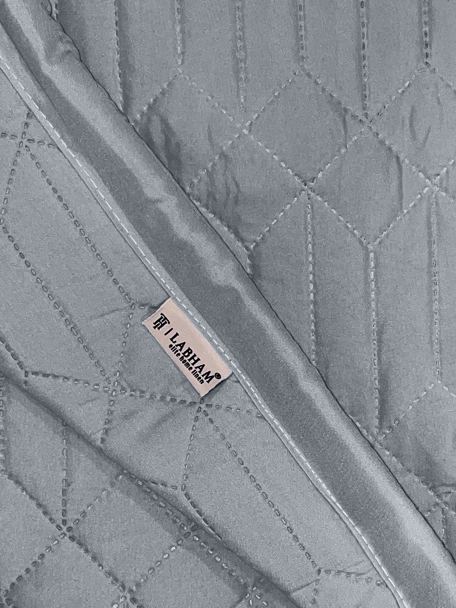 LABHAM® Azure Quilted King Bedcover Set – 300 GSM EverTouch™ Microfibre with LazerTech™ Quilting, 2 Pillow Covers & Storage Bag – Ash Grey — view 4