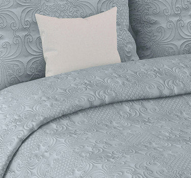 Sensation - Quilted King Bedcover Set with 2 Pillow Covers(Ash Grey)