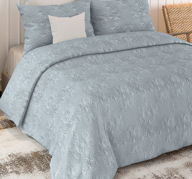 Sensation - Quilted King Bedcover Set with 2 Pillow Covers(Ash Grey)