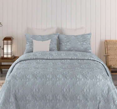 Sensation - Quilted King Bedcover Set with 2 Pillow Covers(Ash Grey)