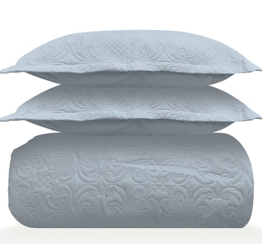 Sensation - Quilted King Bedcover Set with 2 Pillow Covers(Ash Grey)