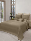 LABHAM® Azure Quilted King Bedcover Set – 300 GSM EverTouch™ Microfibre with LazerTech™ Quilting, 2 Pillow Covers & Storage Bag – Beige