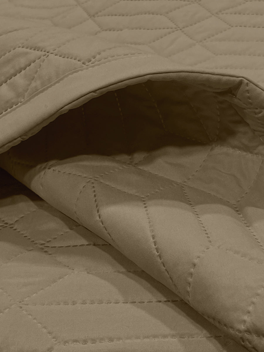 LABHAM® Azure Quilted King Bedcover Set – 300 GSM EverTouch™ Microfibre with LazerTech™ Quilting, 2 Pillow Covers & Storage Bag – Beige — view 3