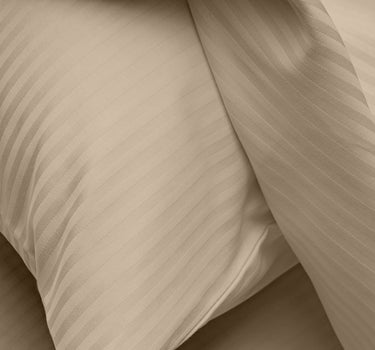 Simple Living - 210TC Satin Stripe Bedsheet Set(Beige)