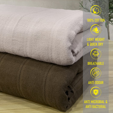 Quickdry- Pack of 2 Super Soft Bath Towels (Beige&Brown)