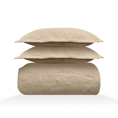 Sensation Ultrasonic Quilted  Bed Cover set(Beige)