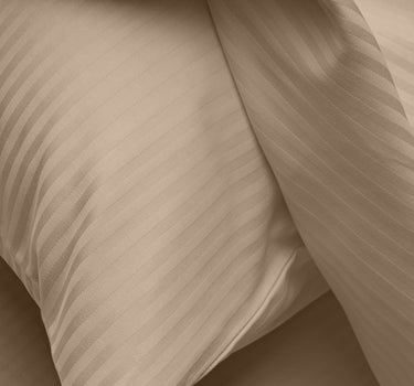 Simple Living - 210TC Satin Stripe Bedsheet Set(Biscuit)