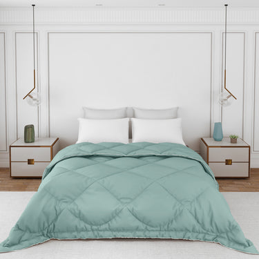 Casper Comforter 300 GSM - Pure Virgin Microfiber, Insulating & Thermal Comfort, Ideal for Winter, with Carry Bag & Contrast Piping (Blue Hosta)