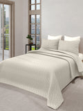 LABHAM® Azure Quilted King Bedcover Set – 300 GSM EverTouch™ Microfibre with LazerTech™ Quilting, 2 Pillow Covers & Storage Bag – Bone 1