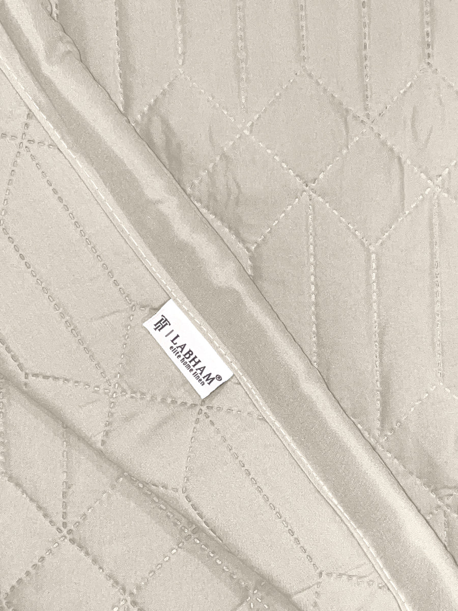 LABHAM® Azure Quilted King Bedcover Set – 300 GSM EverTouch™ Microfibre with LazerTech™ Quilting, 2 Pillow Covers & Storage Bag – Bone — view 4
