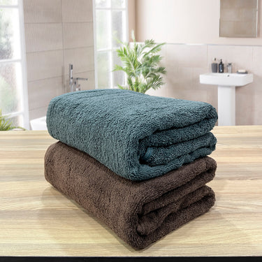 Revive- Pack of 2 Multipurpose Super Soft Hand Towels (Brown&Green)