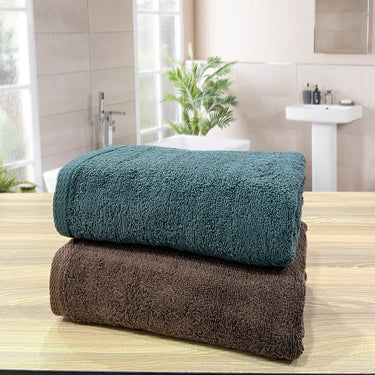 Revive- Pack of 2 Multipurpose Super Soft Hand Towels (Brown&Green)