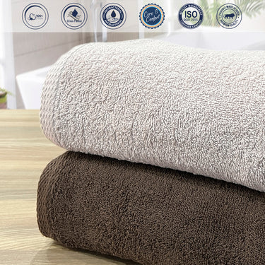 Revive- Pack of 2 Multipurpose Super Soft Hand Towels (Beige&Brown)