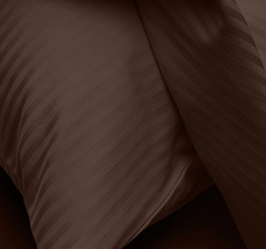Simple Living - 210TC Satin Stripe Bedsheet Set(Coffee)