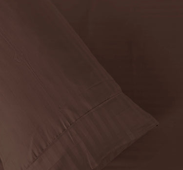 Simple Living - 210TC Satin Stripe Bedsheet Set(Coffee)