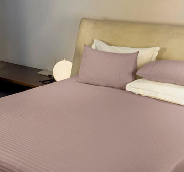 Simple Living - 210TC Satin Stripe Bedsheet Set(Copper)
