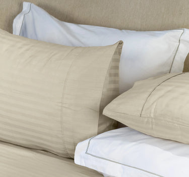 Simple Living - 210TC Satin Stripe Bedsheet Set(Cream)