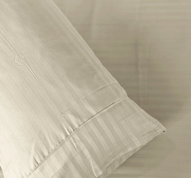 Simple Living - 210TC Satin Stripe Bedsheet Set(Cream)
