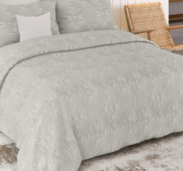 Sensation - Quilted King Bedcover Set with 2 Pillow Covers(Cream)