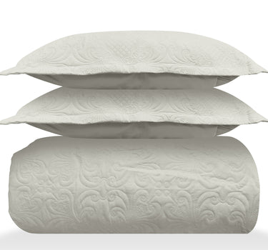 Sensation - Quilted King Bedcover Set with 2 Pillow Covers(Cream)