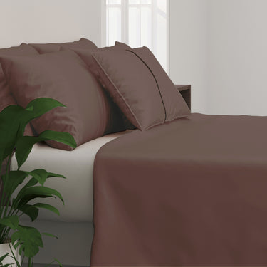 300TC - King size Solid Bedsheet Set (Dark Chocolate)
