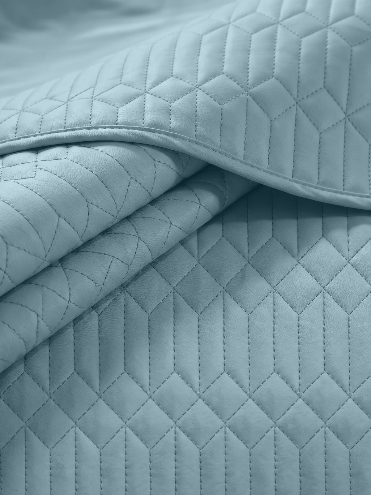 Azure - Quilted King Bedcover Set with 2 Pillow Covers – Denim