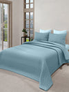 LABHAM® Azure Quilted King Bedcover Set – 300 GSM EverTouch™ Microfibre with LazerTech™ Quilting, 2 Pillow Covers & Storage Bag – Denim