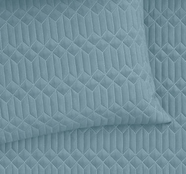 LABHAM® Azure King Size Bedcover Set - 300GSM Quilted, (90"x108") Super Soft, Durable, Easy Care, Bedspread with 2 Pillow Covers & Storage Bag (Denim)