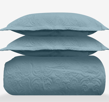 Sensation Quilted Bedcover cum AC comforter Set with 2 Pillow Covers.(Denim)