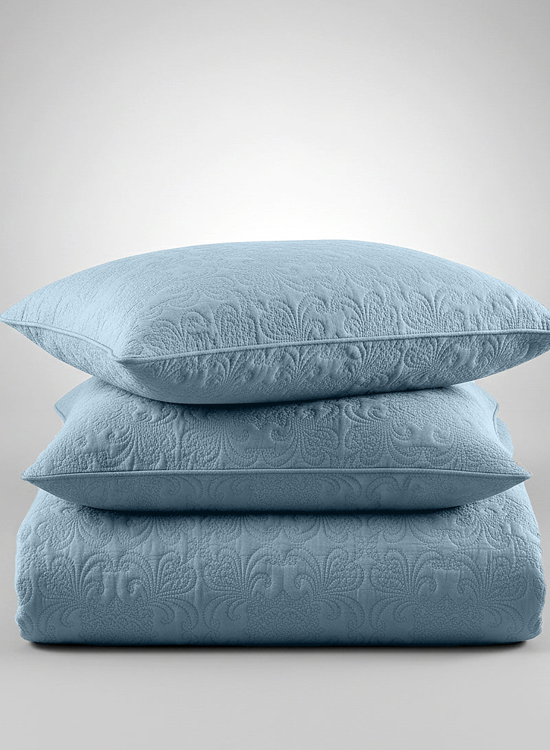 Sensation - Quilted King Bedcover Set with 2 Pillow Covers(Denim) image 3