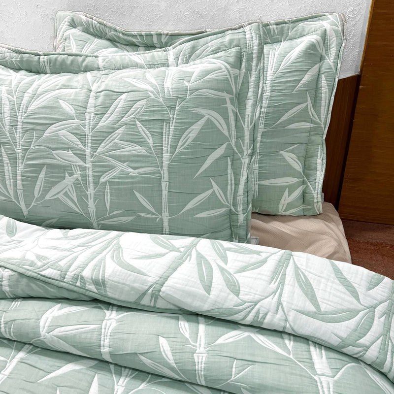 Egyptian Cotton King Bedcover With 2 Pillow Covers And Multipurpose Bag knitted texture detail