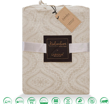 300TC Percale Cotton King Bedsheet -Kadambari